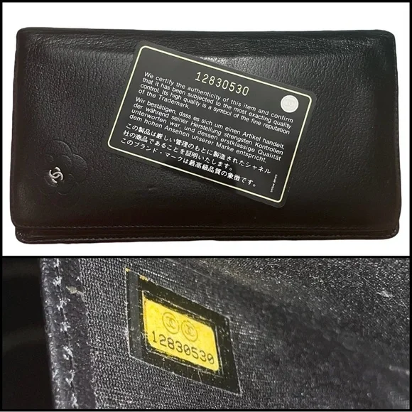 CHANEL Black Leather Camellia Bifold Long Wallet - Authentic - Picture 11 of 16